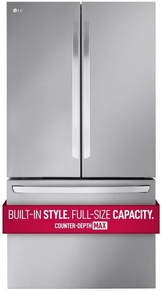 LG LRFLC2706S Refrigerador inteligente con puerta francesa de 27 pies cúbicos en acero inoxidable