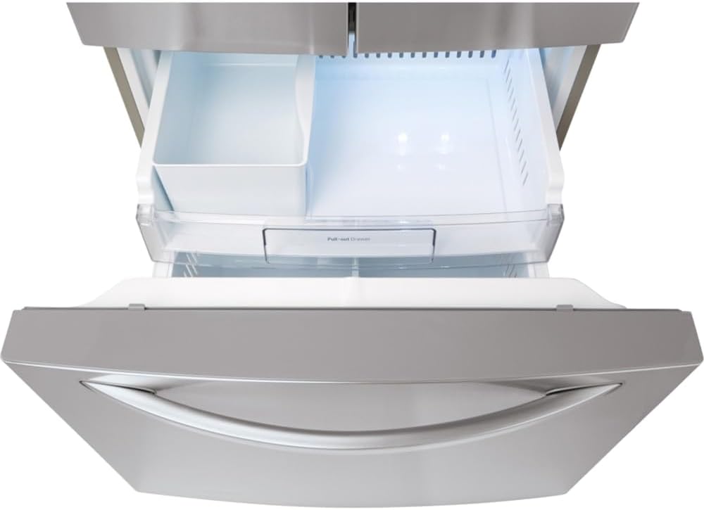 LG LFDS22520S - Frigorífico/congelador - Congelador inferior con puerta francesa y dispensador de agua - Ancho: 75,7 cm - Profundidad: 90,2 cm - Altura: 174 cm - 617,3 litros - Acero