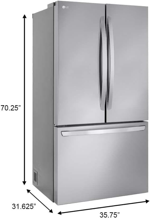 LG LRFLC2706S Refrigerador inteligente con puerta francesa de 27 pies cúbicos en acero inoxidable