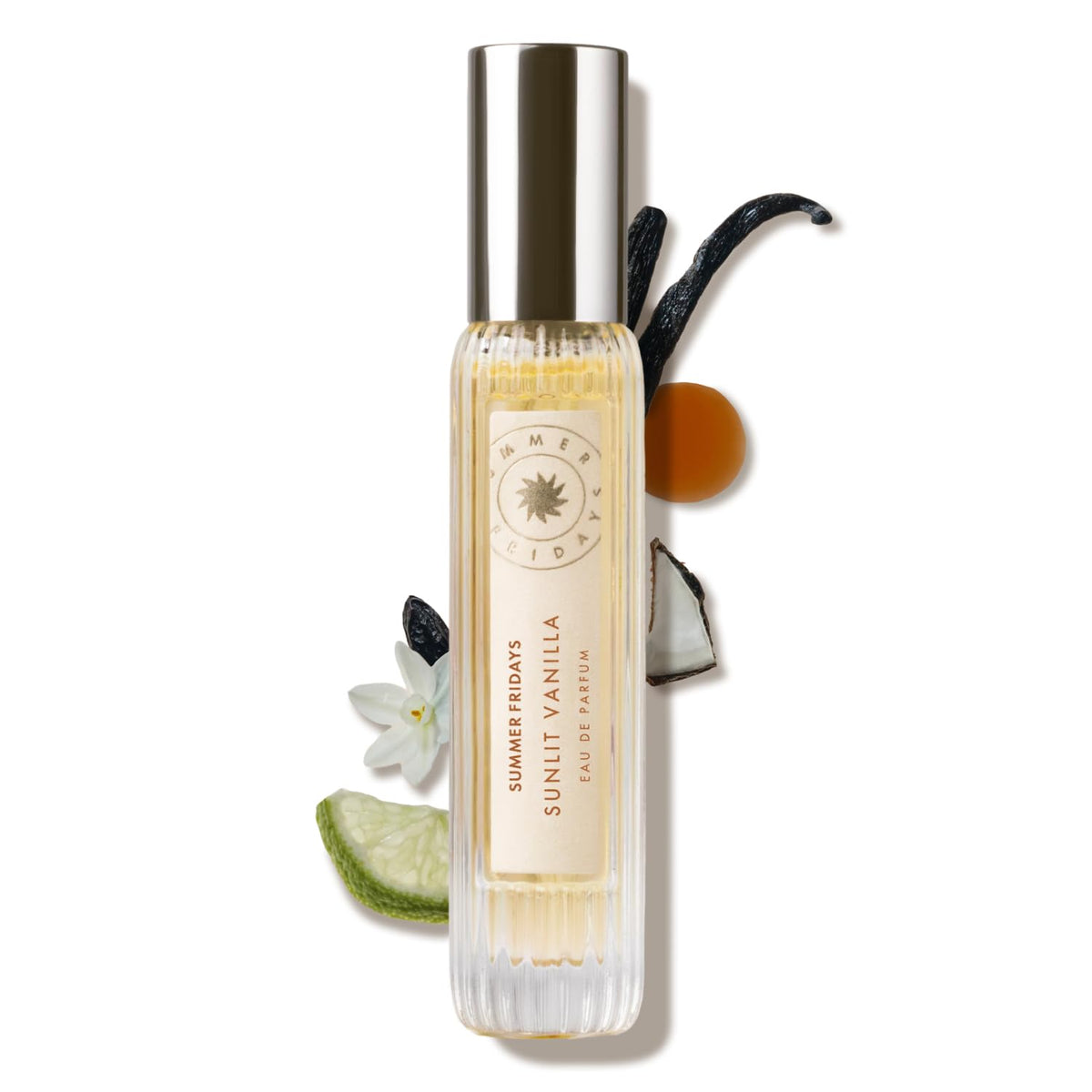 Summer Fridays Sunlit Vanilla Eau de Parfum – Perfume de vainilla caliente para mujer – Fragancia versátil con notas de caramelo + bergamota – Eau de Parfum delicado y duradero – Vegano (0.3 fl oz)