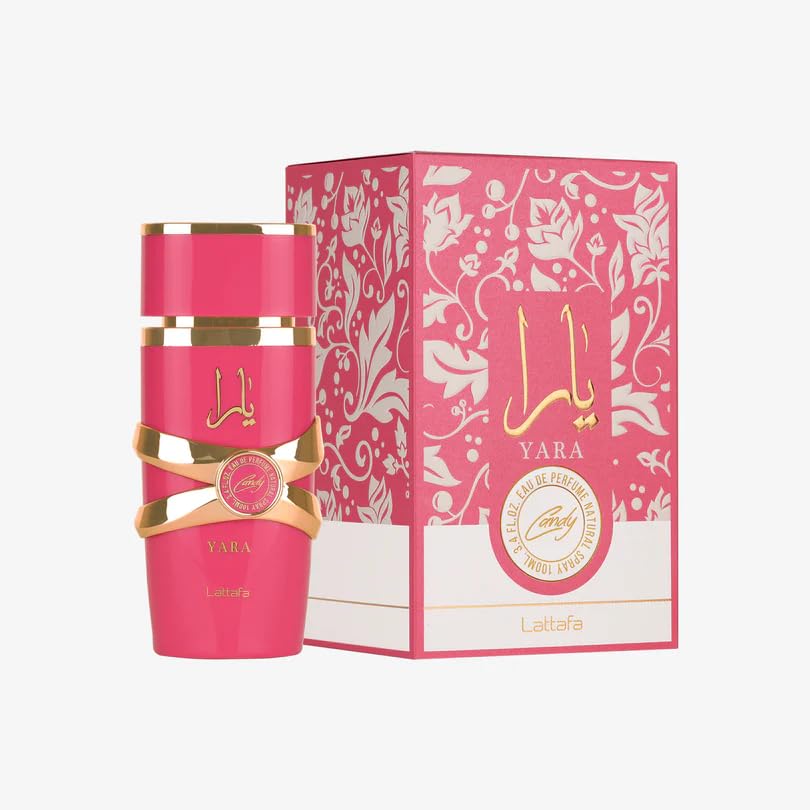 Lattafa Yara Candy - Vainilla, Frutal, Cítrico, Floral - Eau de Parfum Fragancia de Larga Duración para Mujeres, 3.40 Onzas / 100 ml