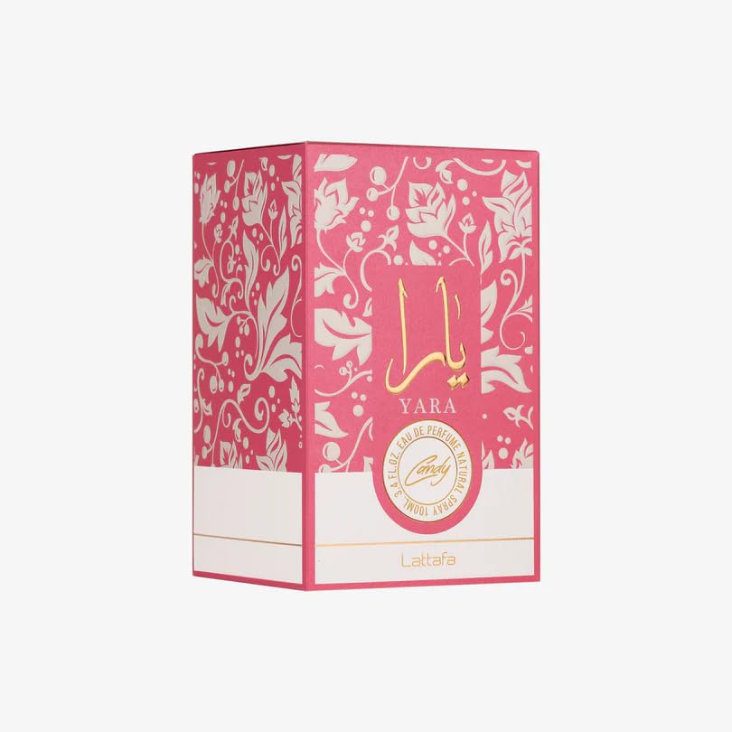 Lattafa Yara Candy - Vainilla, Frutal, Cítrico, Floral - Eau de Parfum Fragancia de Larga Duración para Mujeres, 3.40 Onzas / 100 ml