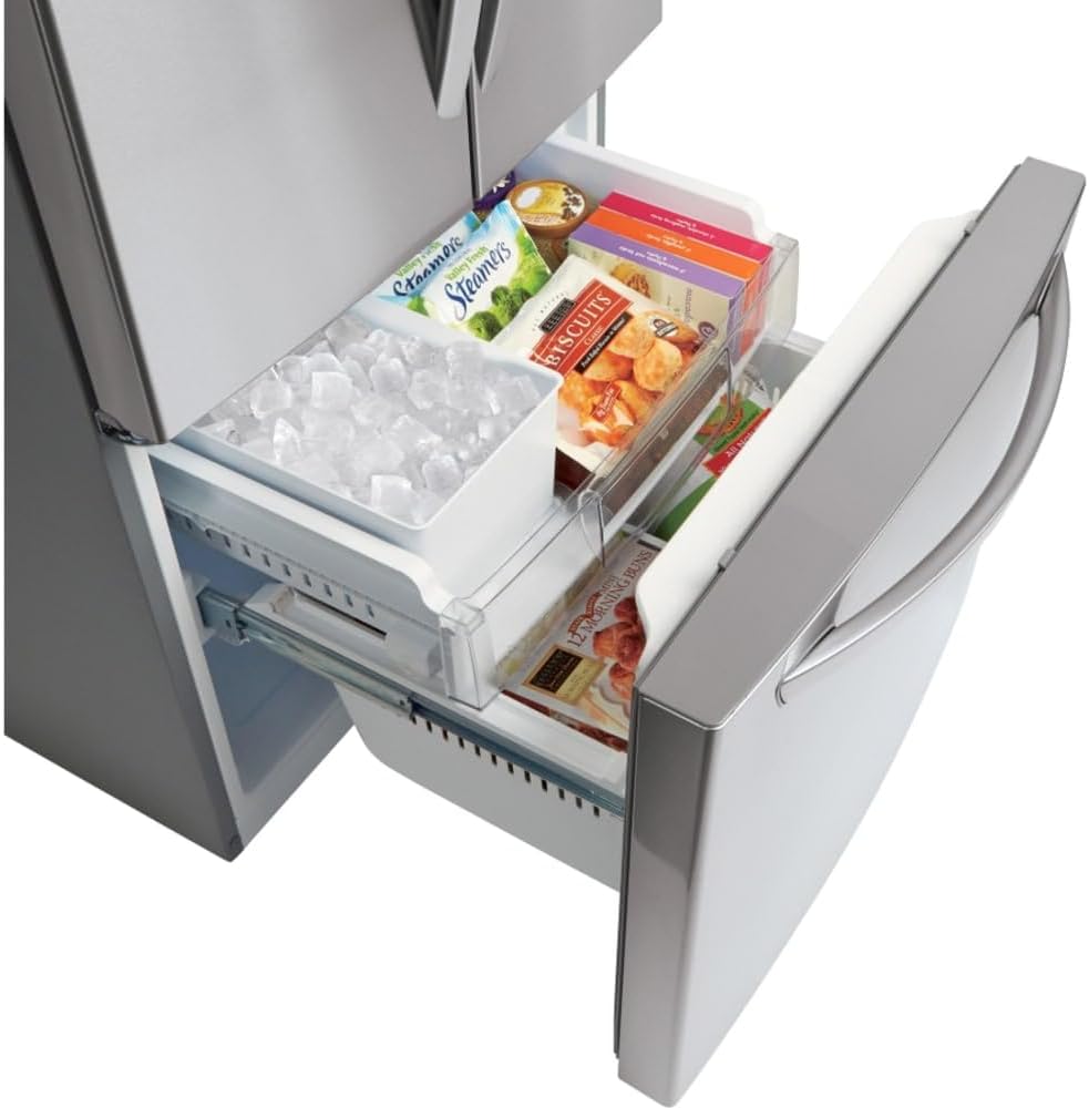 LG LFDS22520S - Frigorífico/congelador - Congelador inferior con puerta francesa y dispensador de agua - Ancho: 75,7 cm - Profundidad: 90,2 cm - Altura: 174 cm - 617,3 litros - Acero