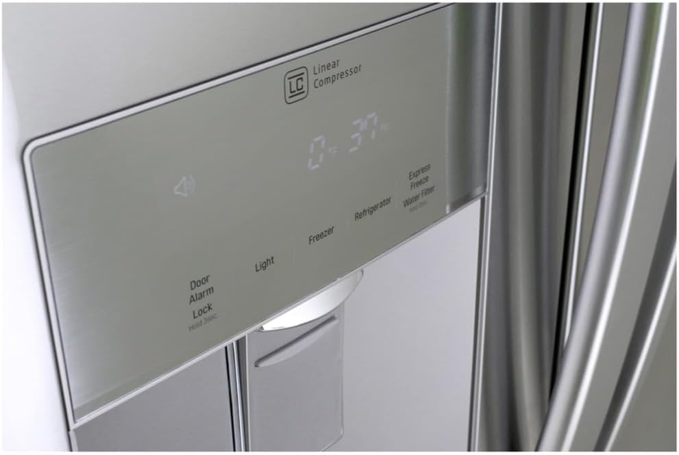 LG LFDS22520S - Refrigerador/Congelador - Congelador inferior de puerta francesa con dispensador de agua - Ancho: 29.8 in - Profundidad: 35.5 in - Altura: 68.5 in - 21.8 pies cúbicos - Acero