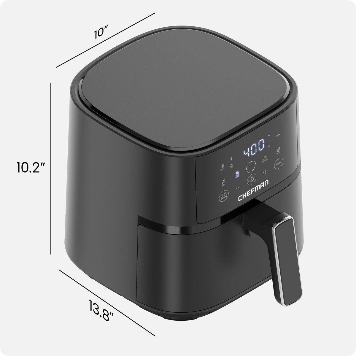 Chefman Air Fryer – 4 QT Compact Airfryer for Quick & Easy Meals, Features Hi-Fry Technology for Extra Crisp, Easy-View Window, Touch Controls with 4 Presets, Nonstick & Dishwasher Safe Basket - Black