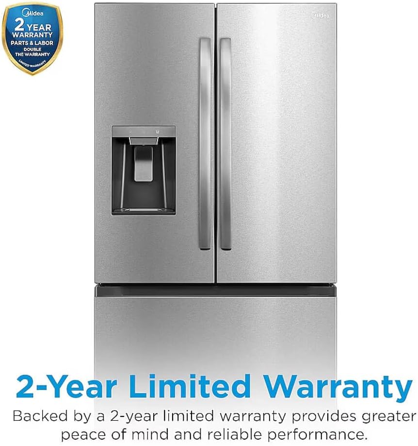 Midea MRF29D6AST - Smart refrigerator, 29.3 cu. ft., French 3-door, stainless steel