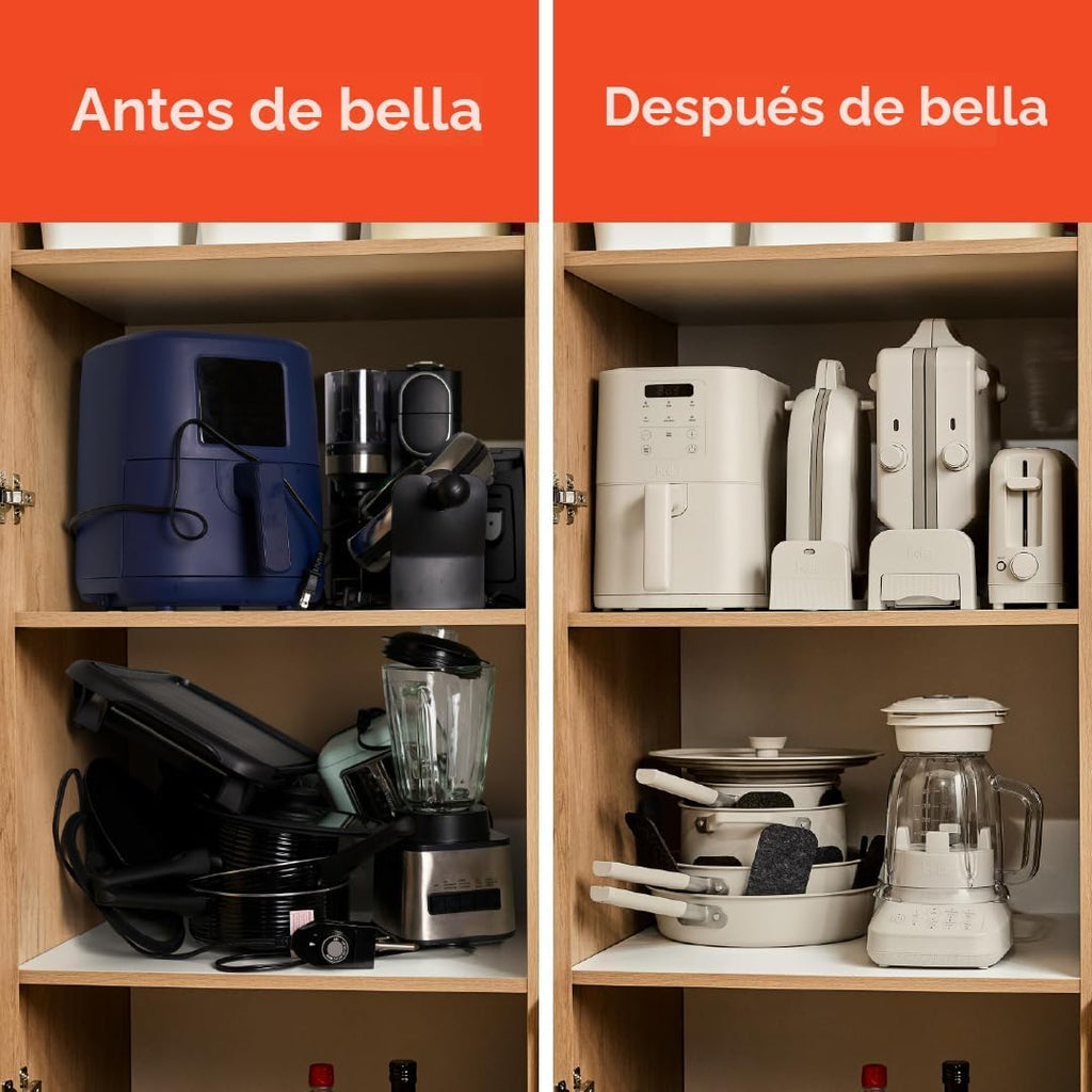 bella Tostadora delgada de 2 rebanadas, utensilios de cocina Fits-anywhere™, control de tostado de 6 ajustes con botones de recalentamiento y cancelación, se adapta a pan de masa madre, ranura de 10