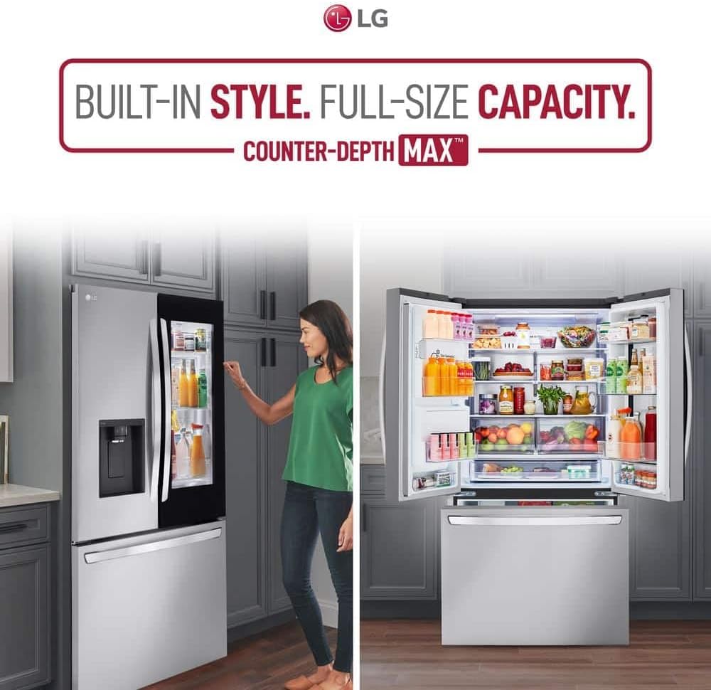 LG LRFLC2706S - Refrigerador inteligente de puerta francesa de 27 pies cúbicos en acero inoxidable