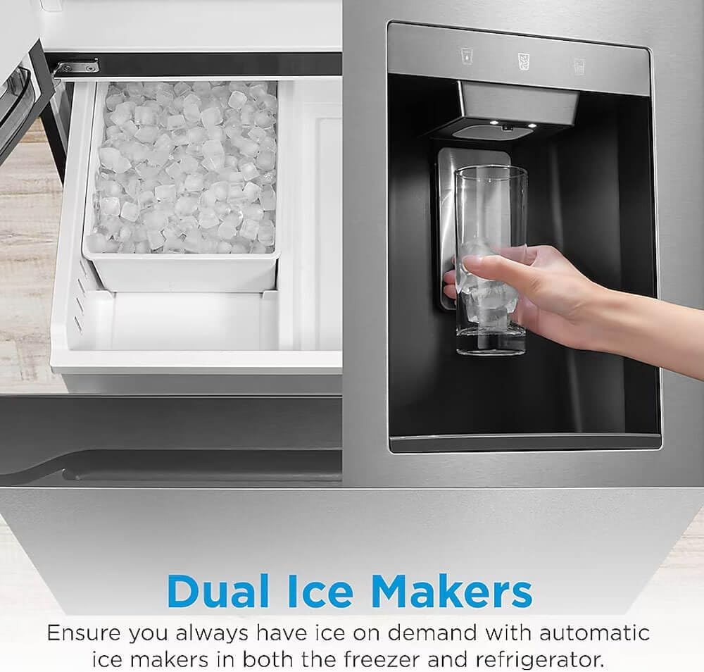 Midea MRF29D6AST - Smart refrigerator, 29.3 cu. ft., French 3-door, stainless steel