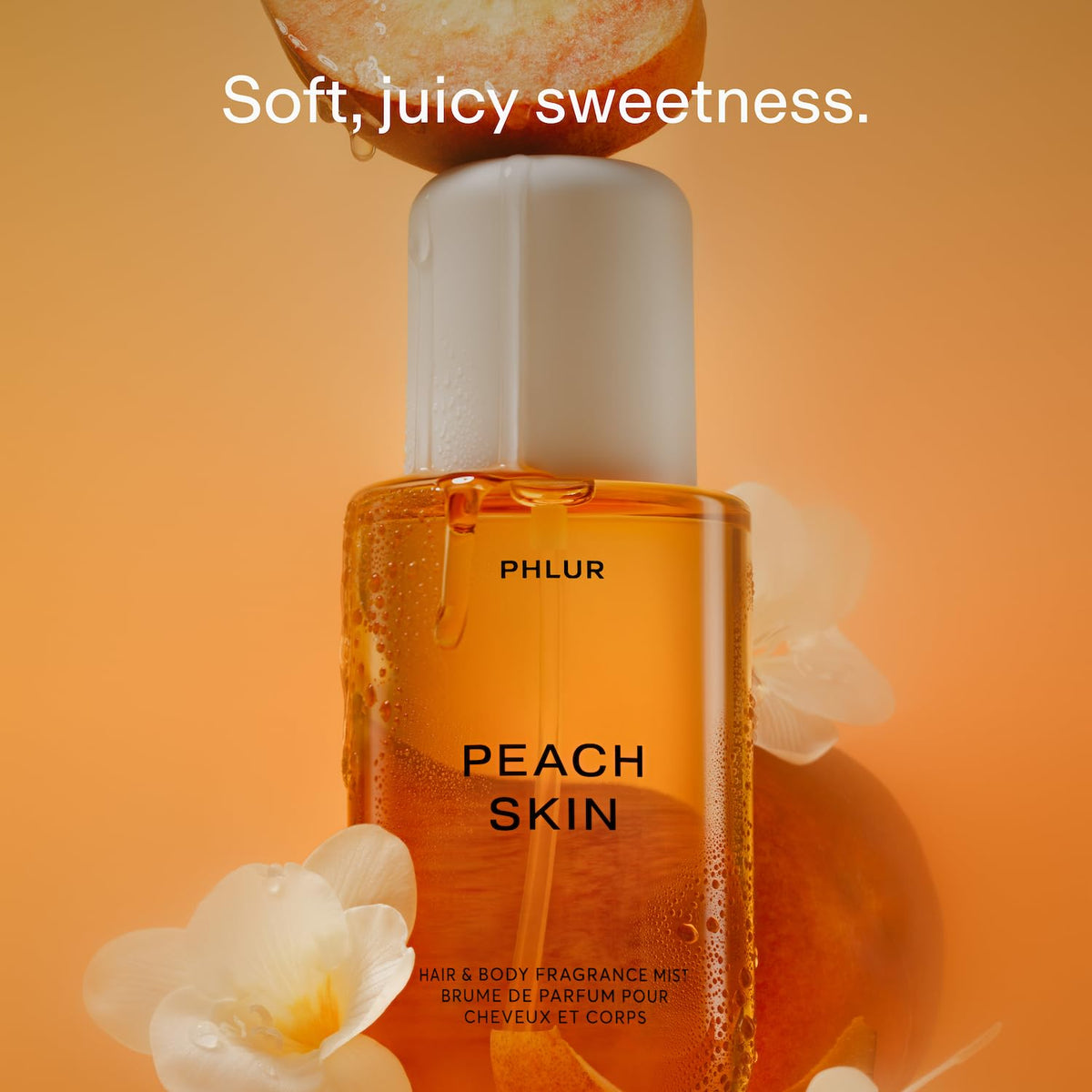 PHLUR Vanilla Skin Body Mist - Bruma de fragancia para cabello y cuerpo - Spray corporal de vainilla con pimienta rosa, madera de cachemira y sándalo (8 onzas líquidas) | Spray corporal de perfume de vainilla con pimienta rosa, madera de cachemira y fraga