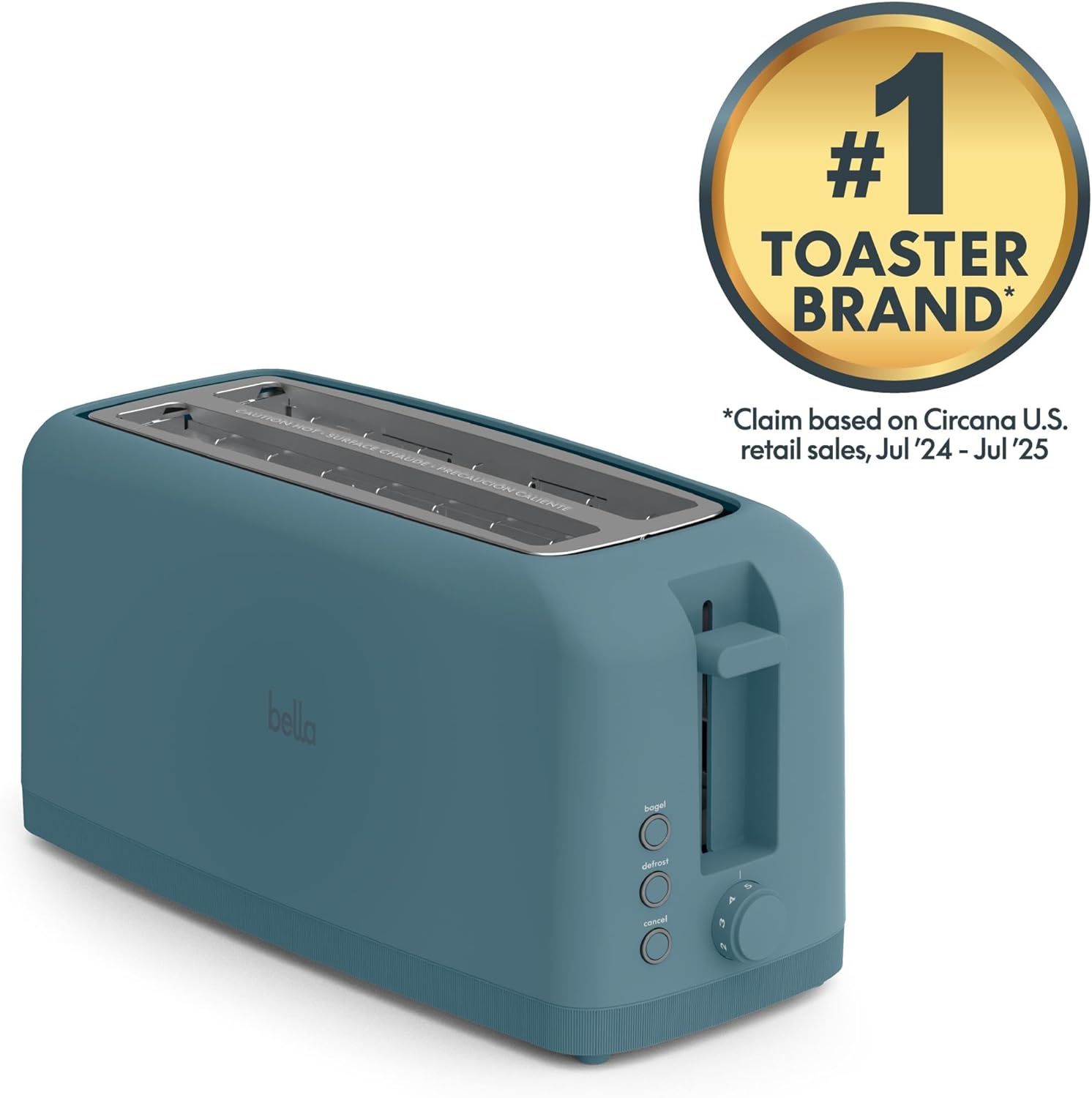bella Tostadora delgada de 2 rebanadas, utensilios de cocina Fits-anywhere™, control de tostado de 6 ajustes con botones de recalentamiento y cancelación, se adapta a pan de masa madre, ranura de 10
