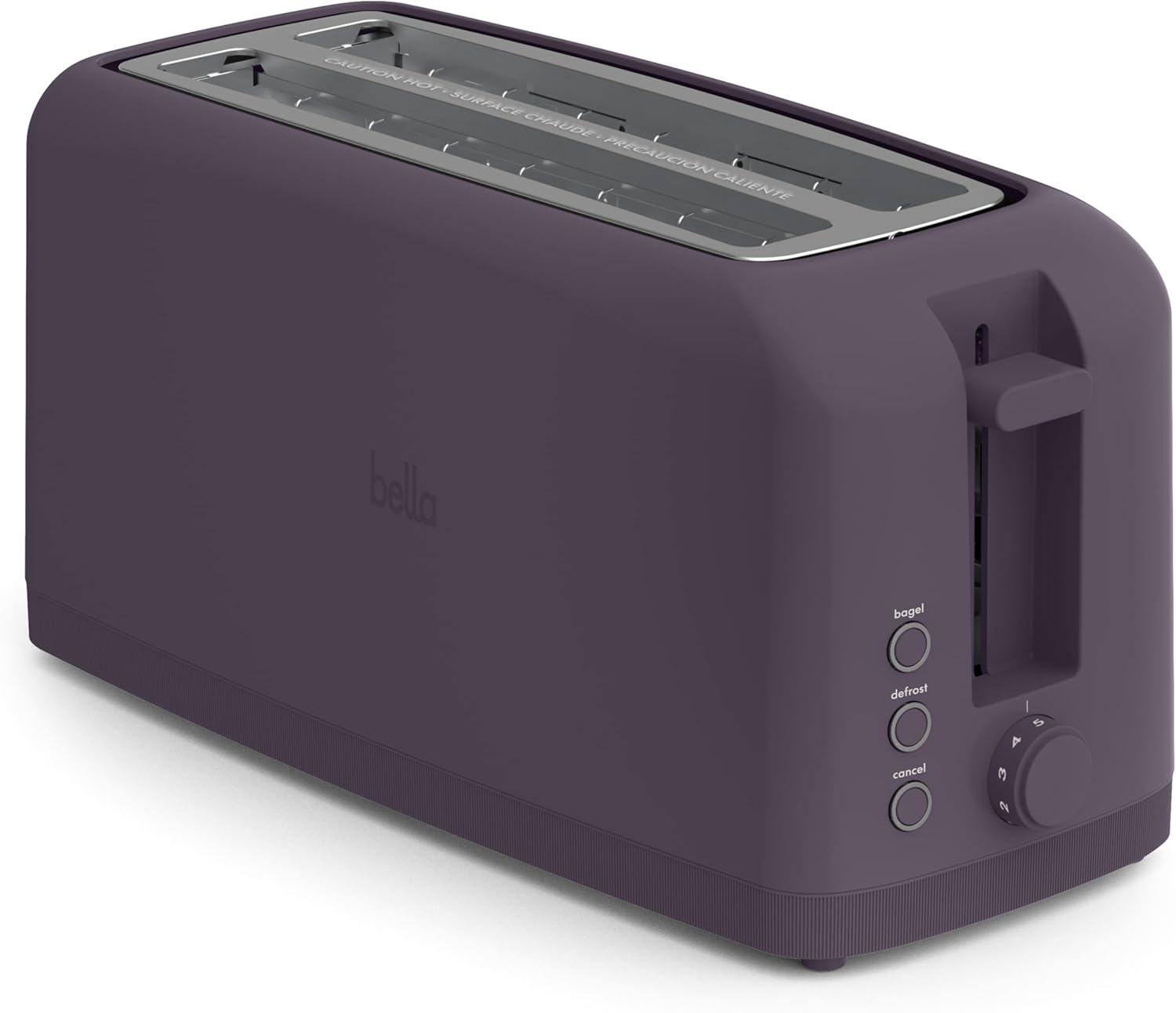 bella Tostadora delgada de 2 rebanadas, utensilios de cocina Fits-anywhere™, control de tostado de 6 ajustes con botones de recalentamiento y cancelación, se adapta a pan de masa madre, ranura de 10