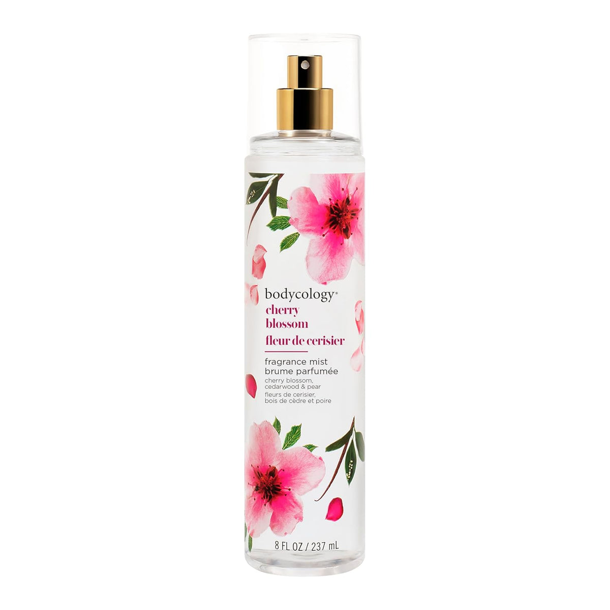 Bodycology Bruma corporal de fragancia de larga duración, Flor de cerezo, 8 fl oz