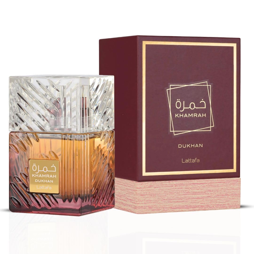 Lattafa Khamrah - Vainilla, picante cálido, ámbar, canela - Perfume Eau de Parfum de larga duración para unisex, 3.40 onzas / 100 ml | Fragancia unisex de larga duración, 3.40 onzas / 100 unisex, fragancia de larga duración, 3.40 onzas / 3.4 fl oz
