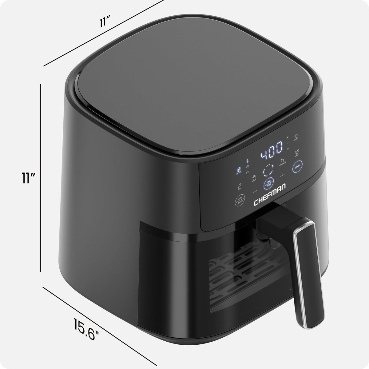Chefman Air Fryer – 4 QT Compact Airfryer for Quick & Easy Meals, Features Hi-Fry Technology for Extra Crisp, Easy-View Window, Touch Controls with 4 Presets, Nonstick & Dishwasher Safe Basket - Black