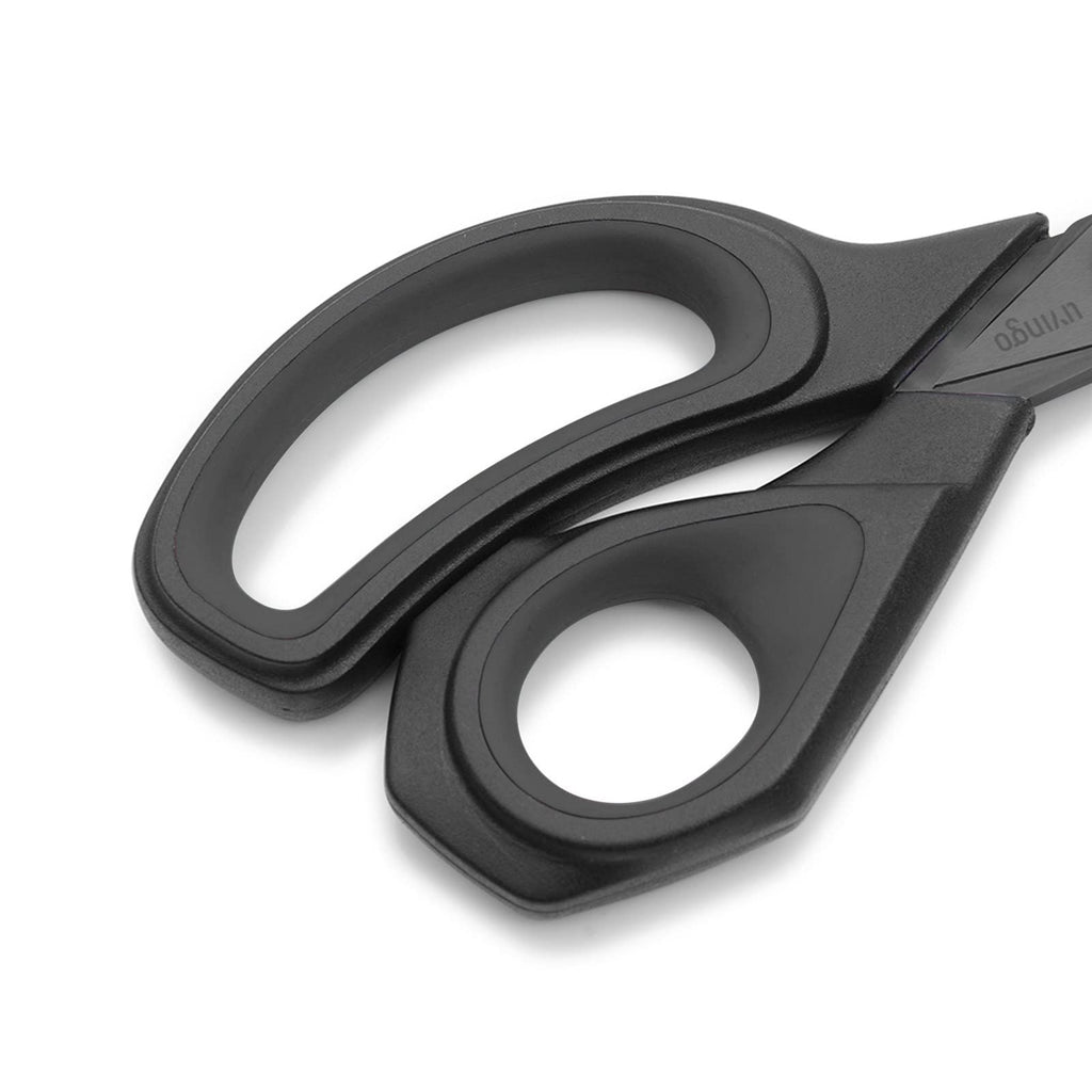 LIVINGO - Tijeras de sastre premium de alta resistencia con revestimiento de titanio multiusos, de acero inoxidable forjado, para costura, tela, cuero, sastrería, agarre cómodo, tijeras profesionales | Hoja de acero inoxidable forjado recubierto de titani