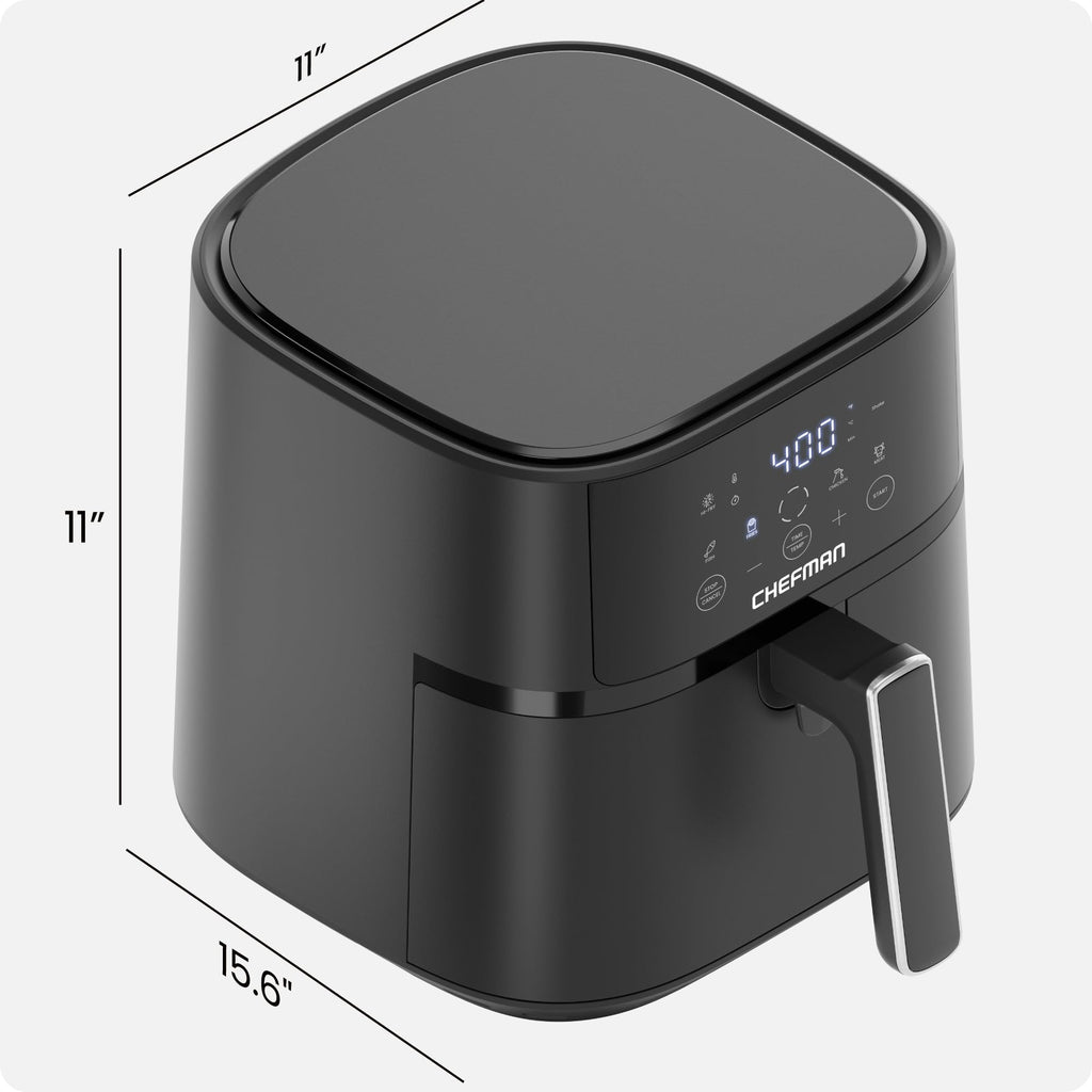 Chefman Air Fryer – 4 QT Compact Airfryer for Quick & Easy Meals, Features Hi-Fry Technology for Extra Crisp, Easy-View Window, Touch Controls with 4 Presets, Nonstick & Dishwasher Safe Basket - Black