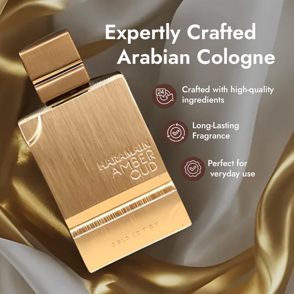 Al Haramain Amber Oud Gold Edition – Perfume árabe unisex para mujeres y hombres – Ámbar de larga duración – 2 onzas