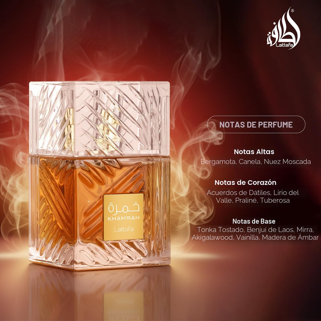 Lattafa Khamrah - Vainilla, picante cálido, ámbar, canela - Perfume Eau de Parfum de larga duración para unisex, 3.40 onzas / 100 ml | Fragancia unisex de larga duración, 3.40 onzas / 100 unisex, fragancia de larga duración, 3.40 onzas / 3.4 fl oz
