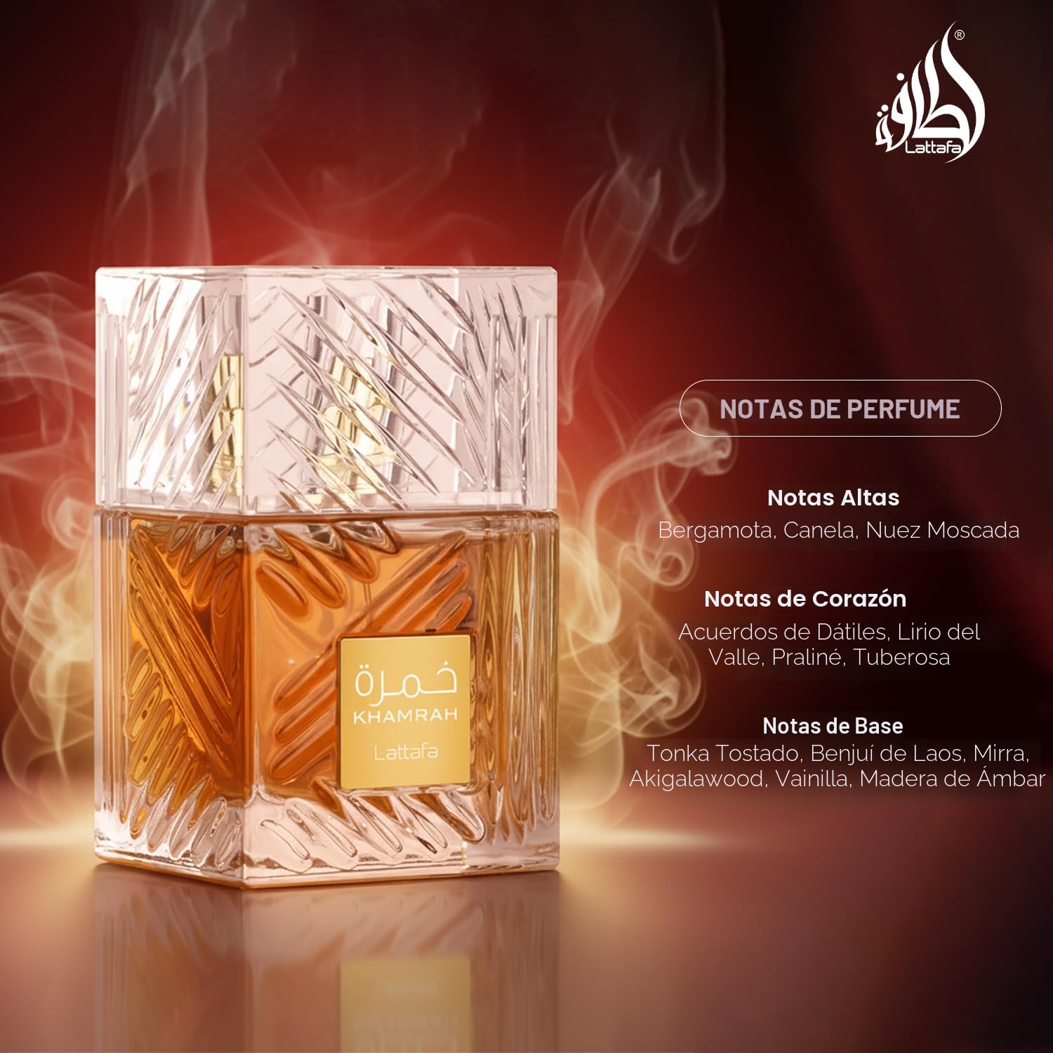 Lattafa Khamrah - Vainilla, picante cálido, ámbar, canela - Perfume Eau de Parfum de larga duración para unisex, 3.40 onzas / 100 ml | Fragancia unisex de larga duración, 3.40 onzas / 100 unisex, fragancia de larga duración, 3.40 onzas / 3.4 fl oz