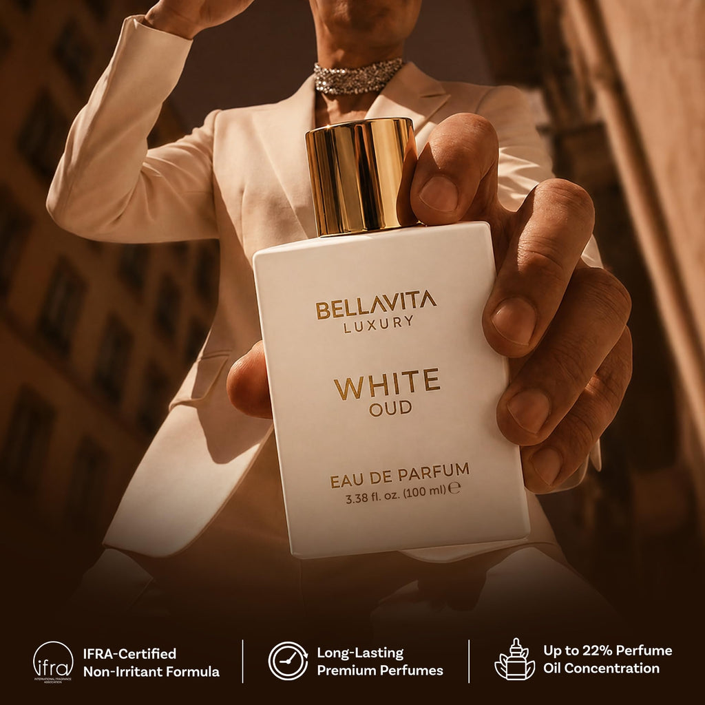 BellaVita Luxury Honey Oud Eau de Parfum (3.4 onzas líquidas) | Pachulí, vainilla, bergamota, floral y picante + fabricado con aceites esenciales limpios y veganos + libre de crueldad animal | | Perfume unisex con perfume Honey Oud de larga duración, perf