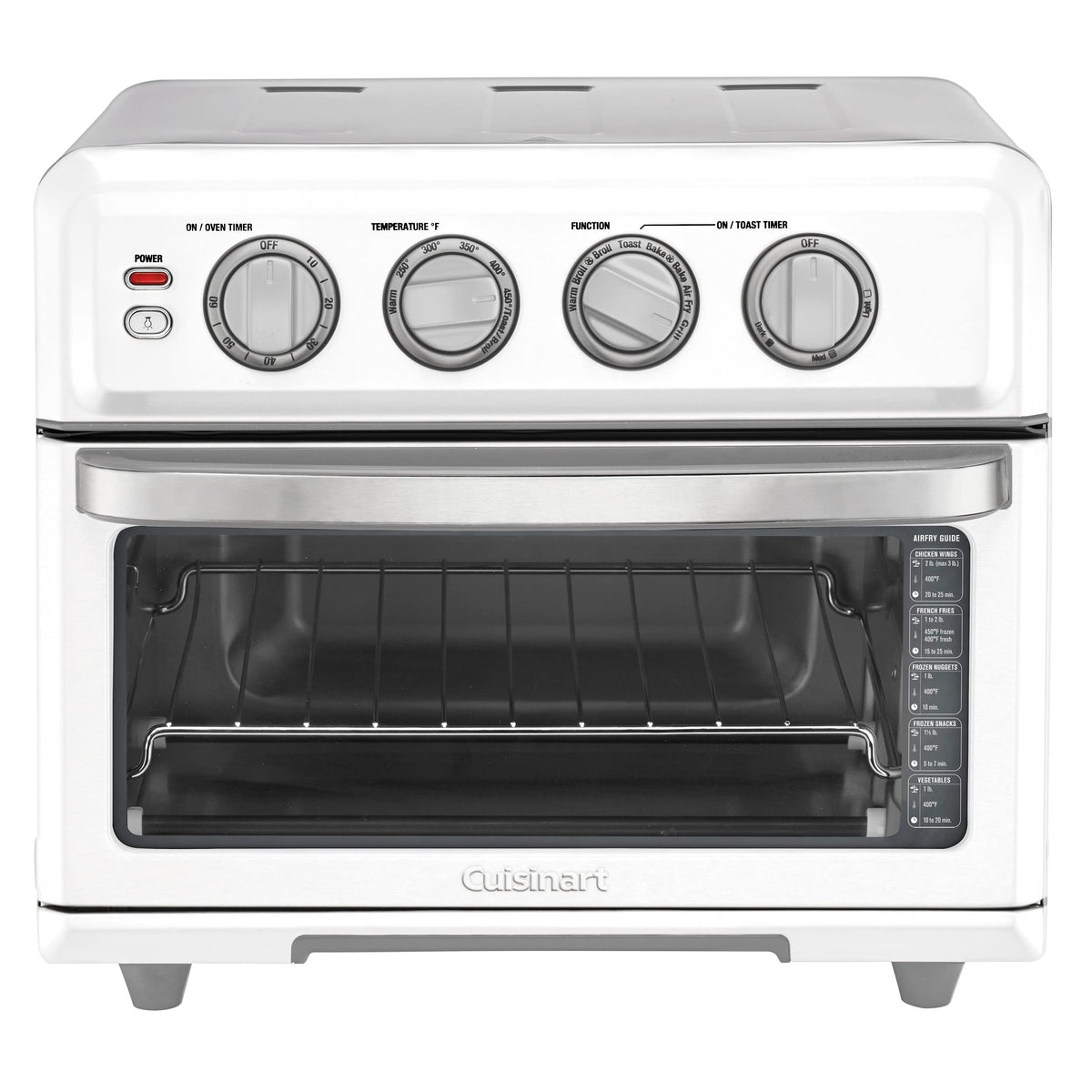 Cuisinart Air Fryer Toaster Oven, 1800W, 8-in-1 with Air Fry, Convection, Broil & Warm, 0.6 Cubic Feet, 60-Minute Timer, TOA-70NAS, Stainless Steel | 1800W power, 0.6 cu. ft. capacity, convection, broil and warm modes, 60-minute timer