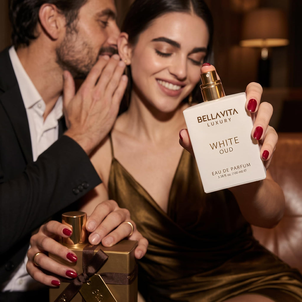 BellaVita Luxury Honey Oud Eau de Parfum (3.4 onzas líquidas) | Pachulí, vainilla, bergamota, floral y picante + fabricado con aceites esenciales limpios y veganos + libre de crueldad animal | | Perfume unisex con perfume Honey Oud de larga duración, perf