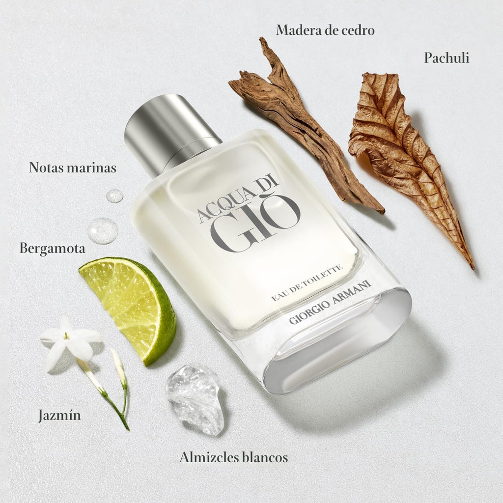 Armani Beauty - Acqua di Giò - Eau de Toilette - Colonia para Hombre - Fragancia de larga duración con notas de bergamota, jazmín, almizcle blanco, pachulí y madera de cedro | Fragrance with Bergamot, Marine Notes & Cedarwood - Long Lasting Clean & Citrus