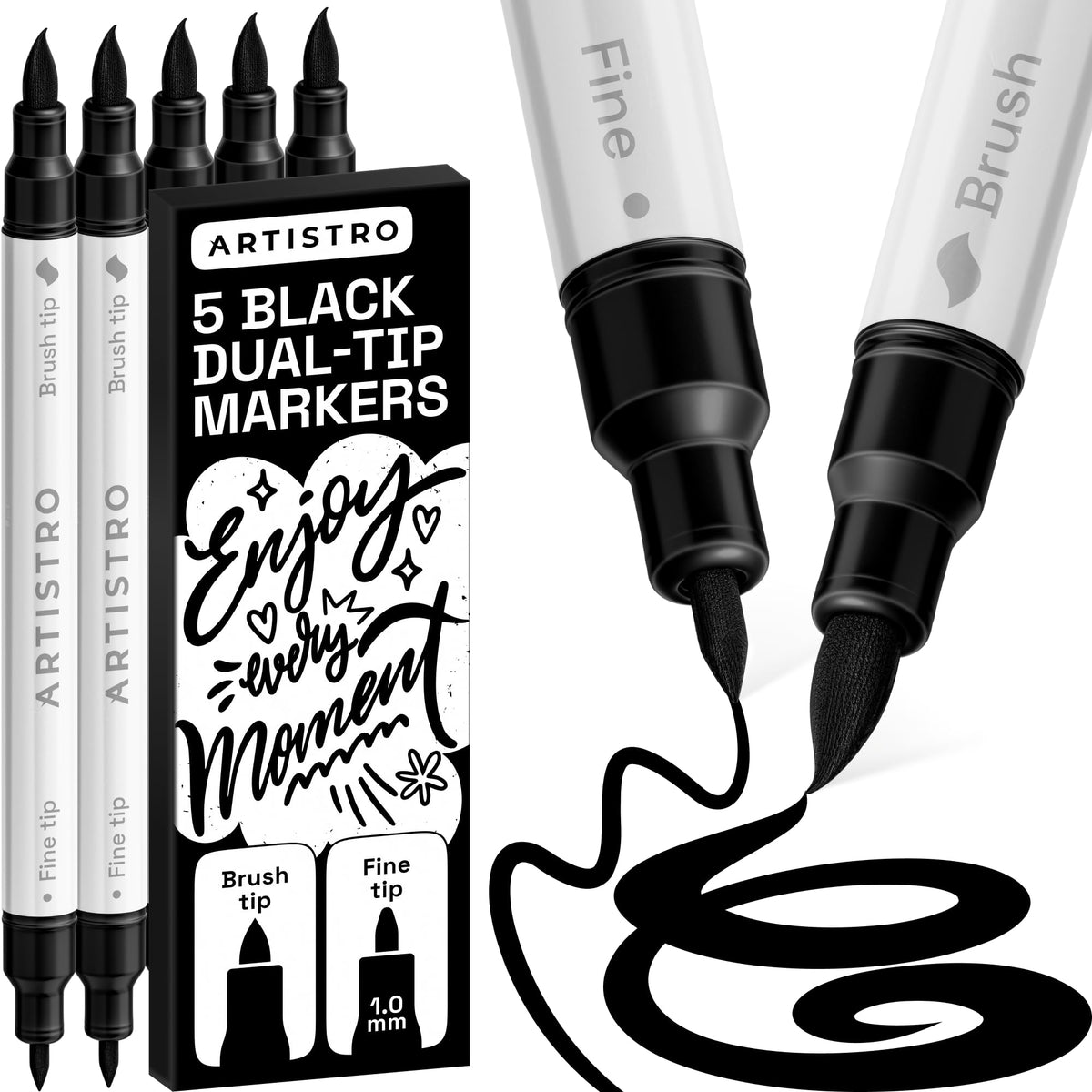 ARTISTRO 36 rotuladores de pintura acrílica de doble punta para dibujo | For Fabric, Rock, Glass, Wood, & Molds, Arts & Crafts Gift for Adults, Teens, & Kids, Classroom Must Haves & School Supplies