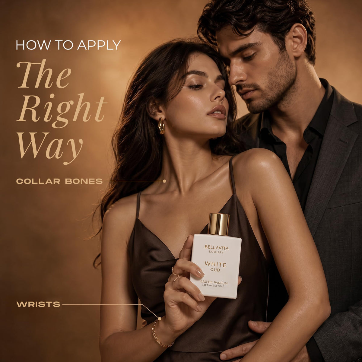 BellaVita Luxury Honey Oud Eau de Parfum (3.4 onzas líquidas) | Pachulí, vainilla, bergamota, floral y picante + fabricado con aceites esenciales limpios y veganos + libre de crueldad animal | | Perfume unisex con perfume Honey Oud de larga duración, perf