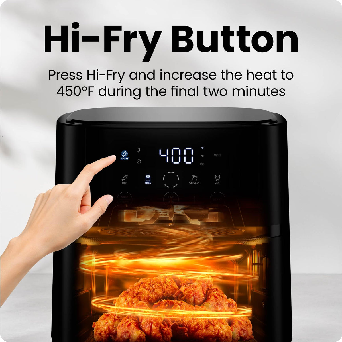 Chefman Air Fryer – 4 QT Compact Airfryer for Quick & Easy Meals, Features Hi-Fry Technology for Extra Crisp, Easy-View Window, Touch Controls with 4 Presets, Nonstick & Dishwasher Safe Basket - Black