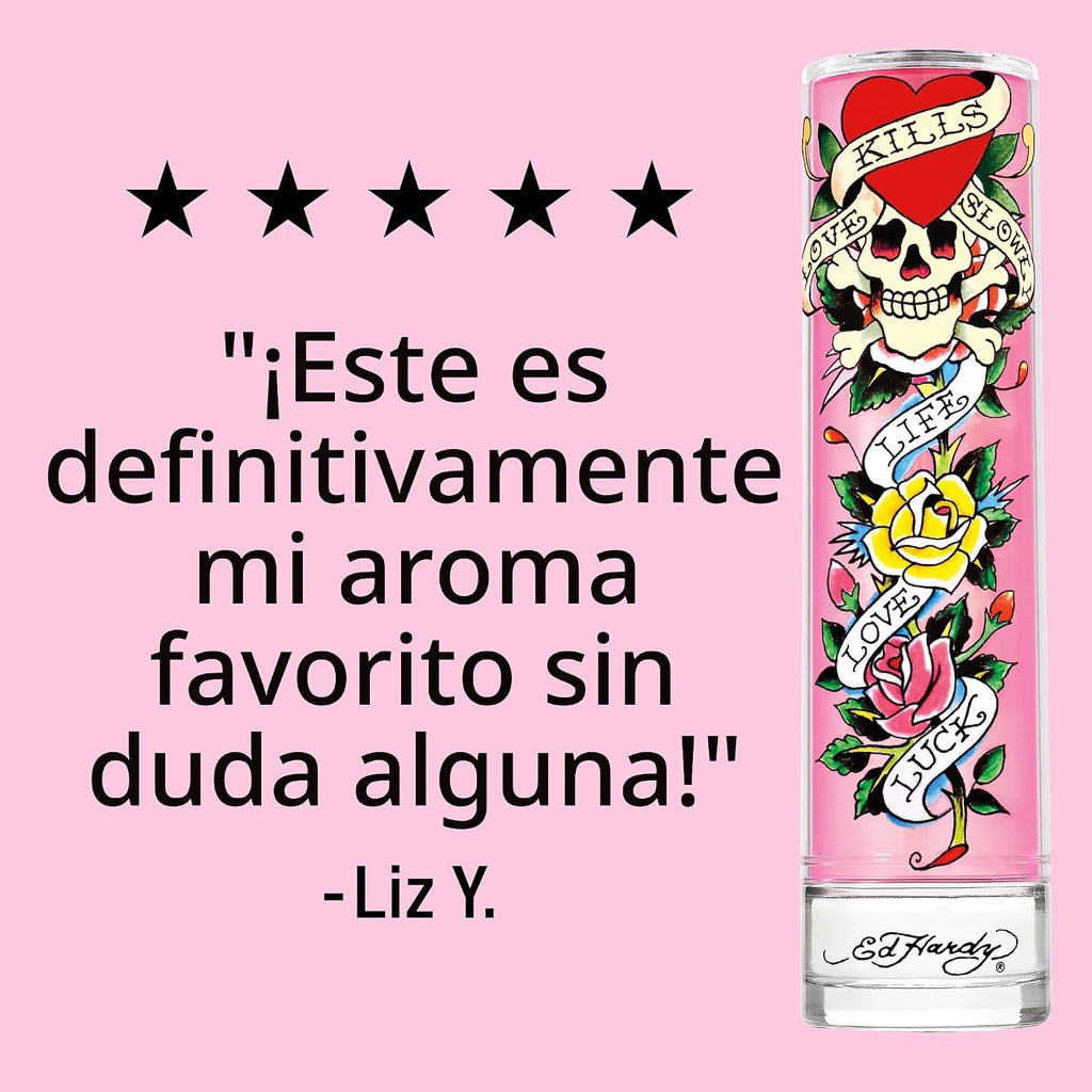 Christian Audigier Ed Hardy - Perfume para mujer, 3.4 fl. oz. EDP Spray | Eau de Parfum para mujer. Perfume con cálidas notas ámbar y un aroma duradero.