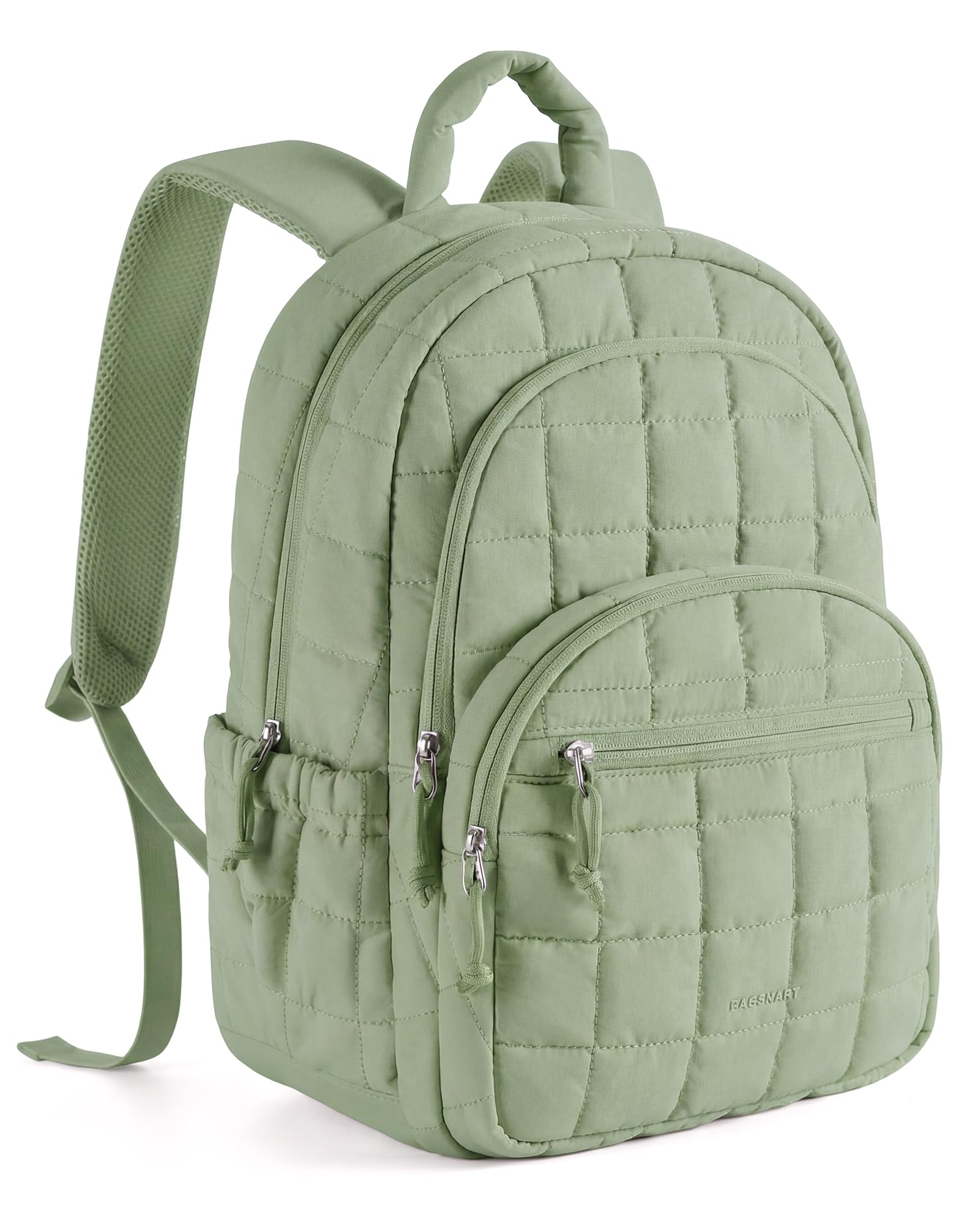 BAGSMART - Mochila de viaje para mujer, mochila universitaria para laptop de 15.6 pulgadas, color negro | Fits 15.6" Laptop, Personal Carry-on Size with Trolley Sleeve, Quilted Style for College Nurse Teacher, Water-Resistant
