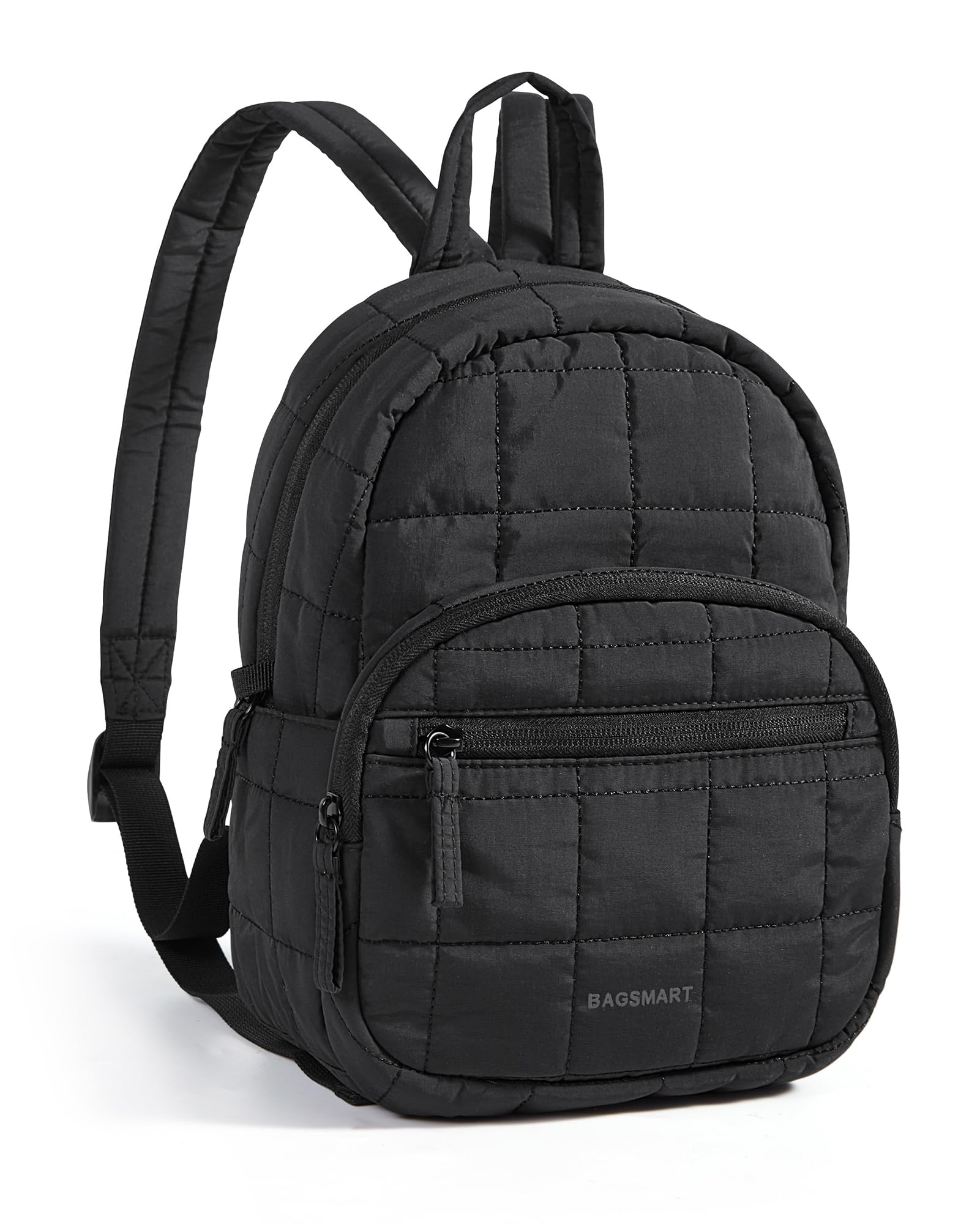 BAGSMART - Mochila de viaje para mujer, mochila universitaria para laptop de 15.6 pulgadas, color negro | Fits 15.6" Laptop, Personal Carry-on Size with Trolley Sleeve, Quilted Style for College Nurse Teacher, Water-Resistant