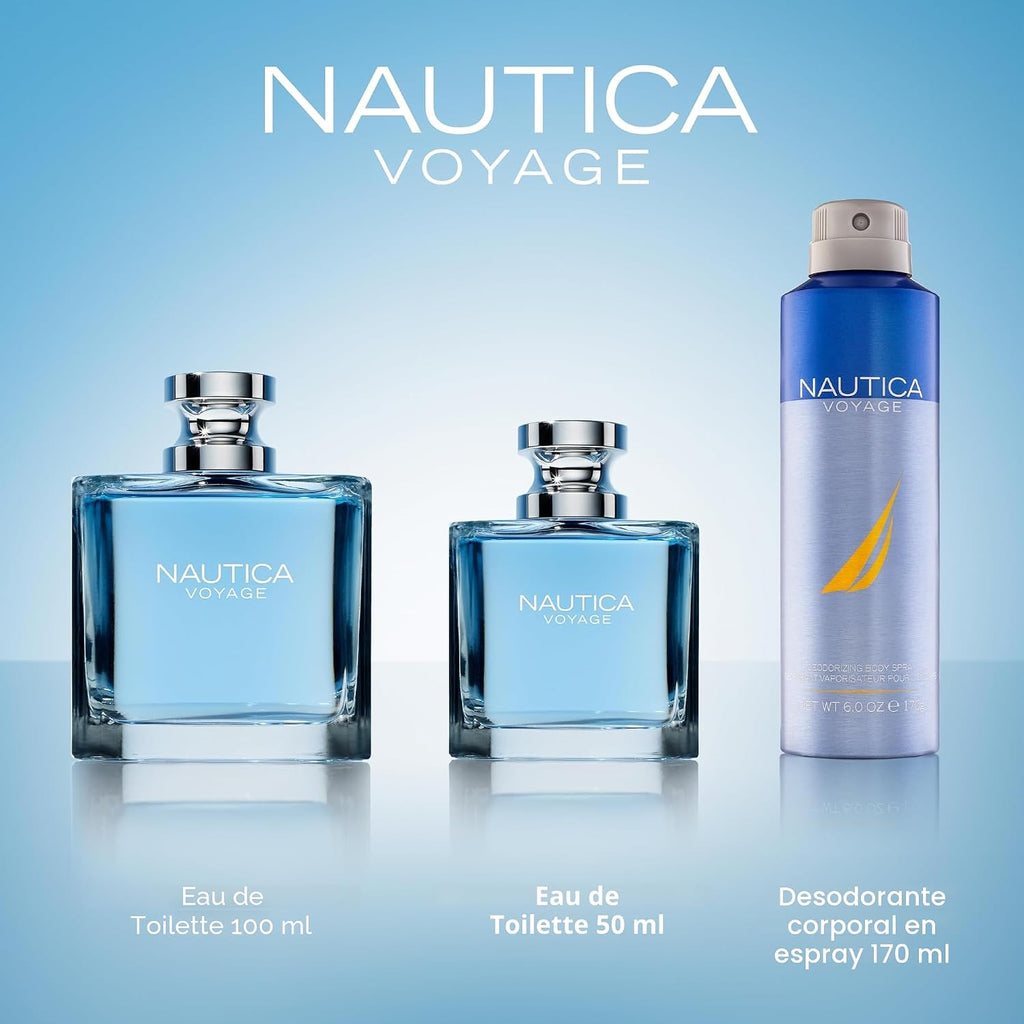 Nautica Voyage Eau de Toilette para hombre, 6.7 fl oz (200 ml) | Paquete de 1, notas de manzana, madera de cedro, loto de agua, almizcle, larga duración, fragancia diaria