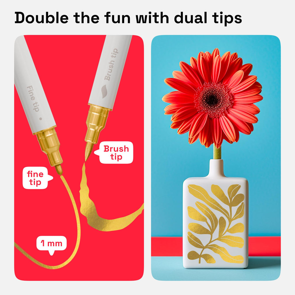 ARTISTRO 36 rotuladores de pintura acrílica de doble punta para dibujo | For Fabric, Rock, Glass, Wood, & Molds, Arts & Crafts Gift for Adults, Teens, & Kids, Classroom Must Haves & School Supplies