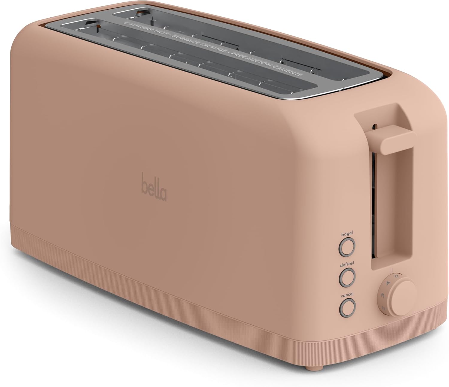 bella Tostadora delgada de 2 rebanadas, utensilios de cocina Fits-anywhere™, control de tostado de 6 ajustes con botones de recalentamiento y cancelación, se adapta a pan de masa madre, ranura de 10