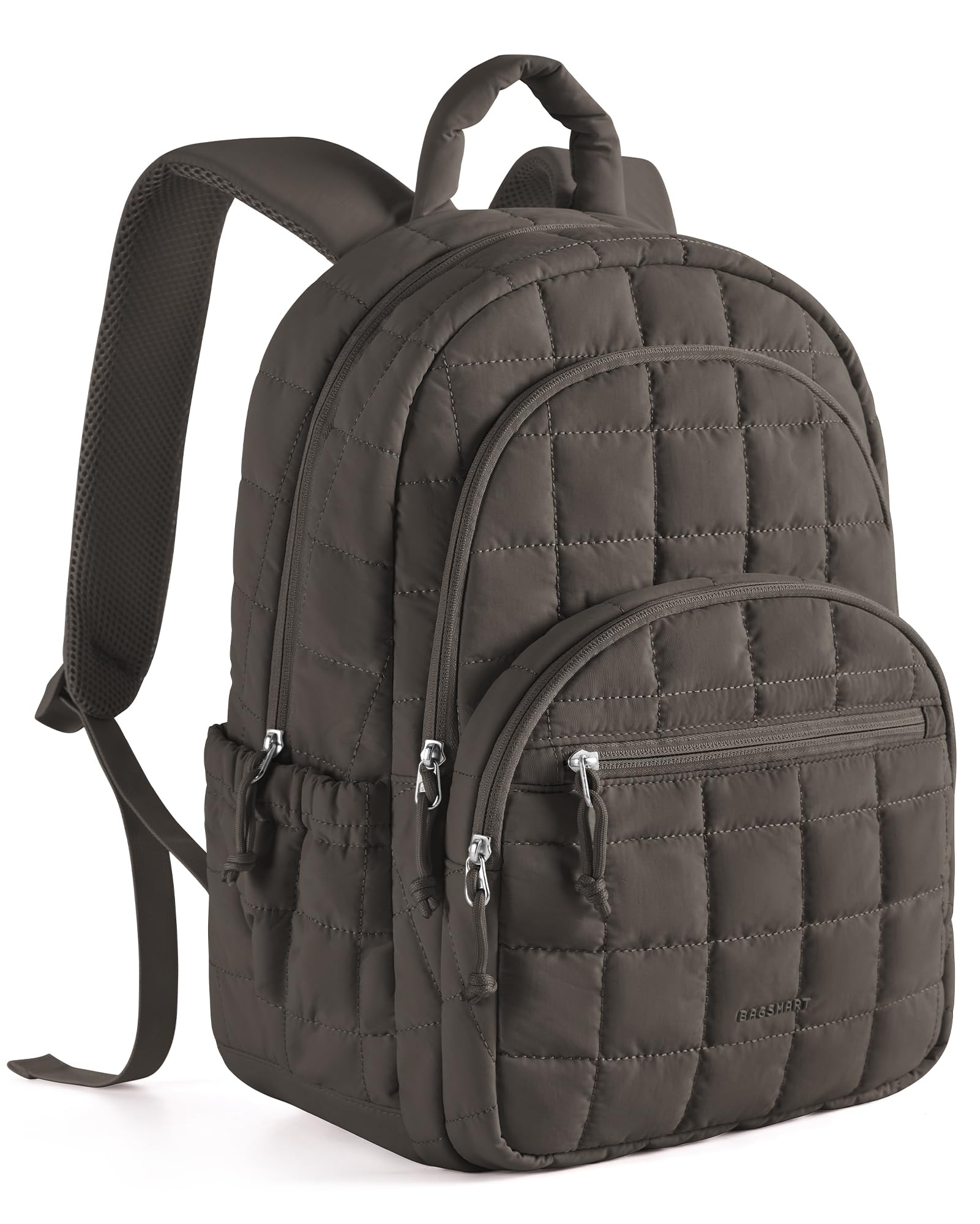 BAGSMART - Mochila de viaje para mujer, mochila universitaria para laptop de 15.6 pulgadas, color negro | Fits 15.6" Laptop, Personal Carry-on Size with Trolley Sleeve, Quilted Style for College Nurse Teacher, Water-Resistant