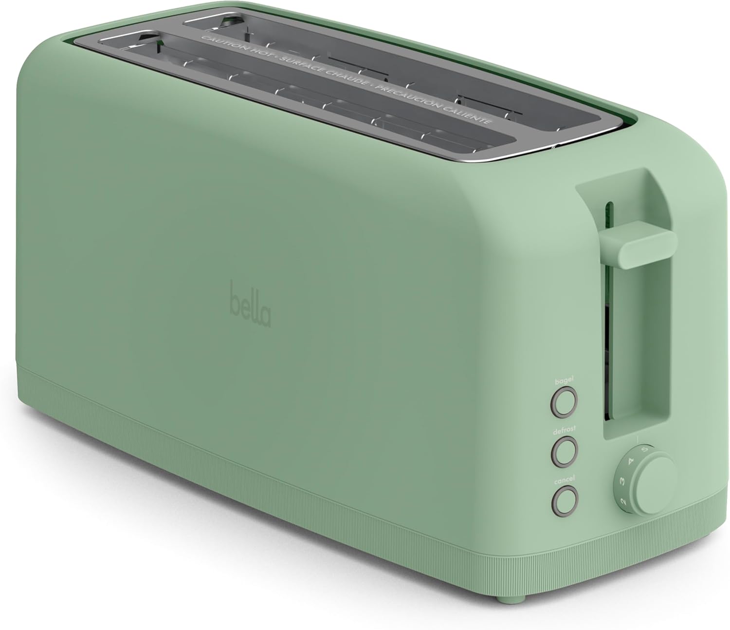 bella Tostadora delgada de 2 rebanadas, utensilios de cocina Fits-anywhere™, control de tostado de 6 ajustes con botones de recalentamiento y cancelación, se adapta a pan de masa madre, ranura de 10