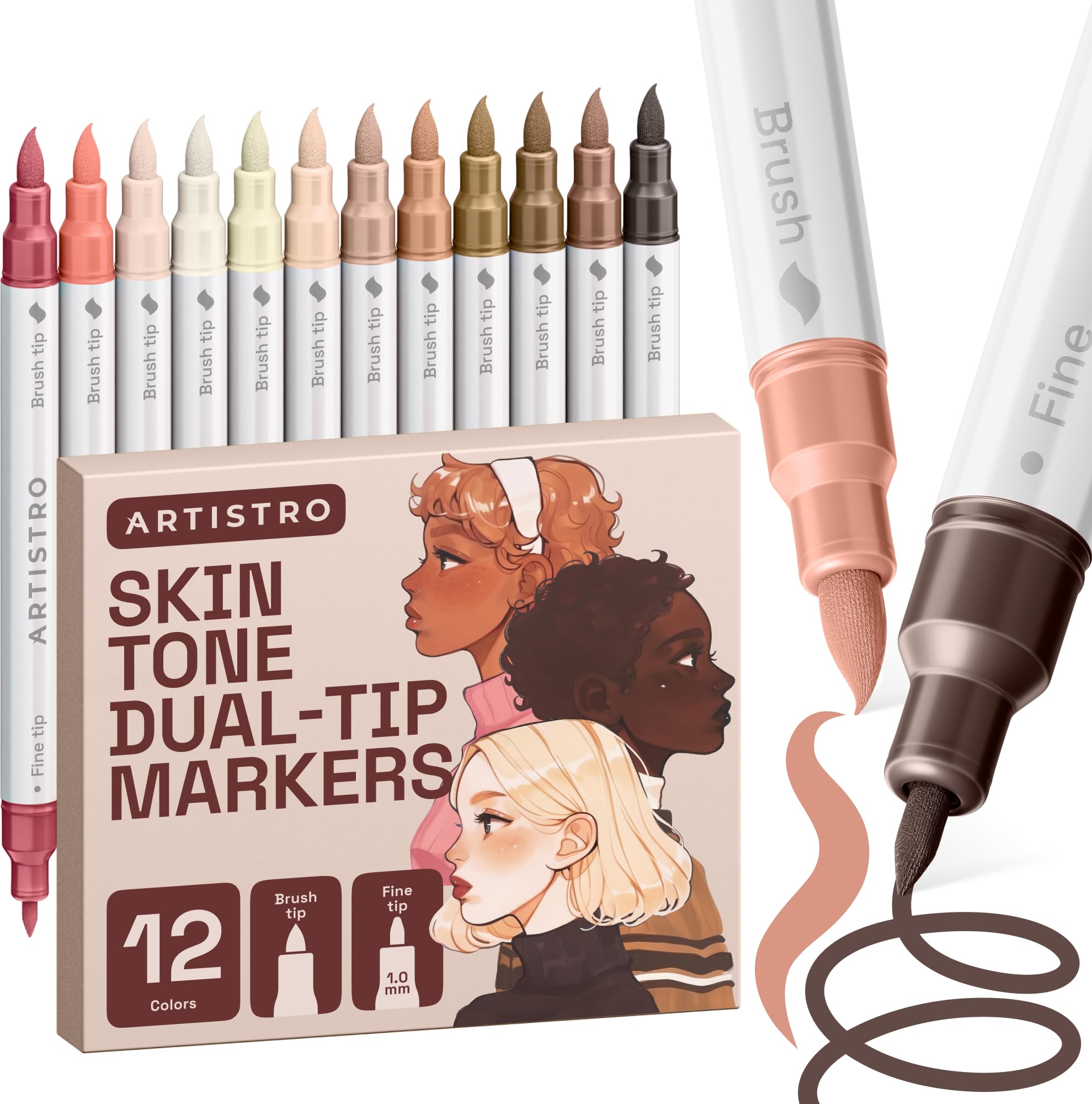ARTISTRO 36 rotuladores de pintura acrílica de doble punta para dibujo | For Fabric, Rock, Glass, Wood, & Molds, Arts & Crafts Gift for Adults, Teens, & Kids, Classroom Must Haves & School Supplies