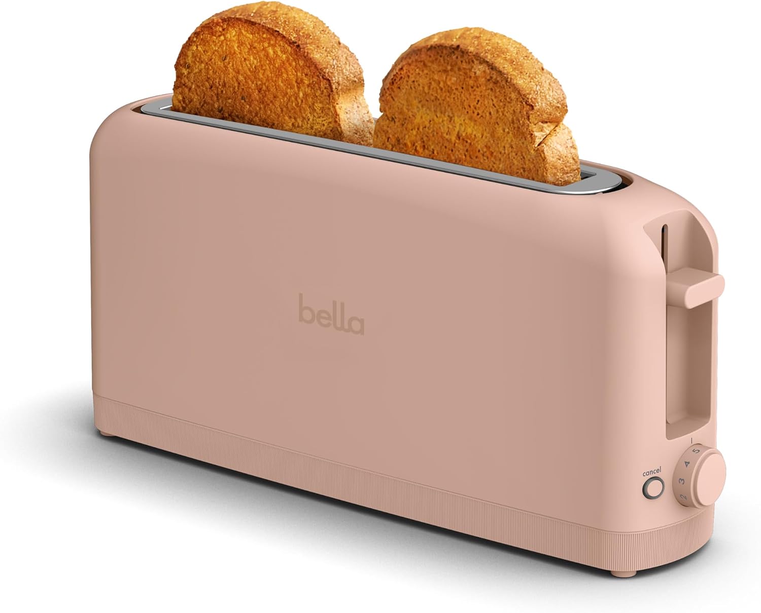 bella Tostadora delgada de 2 rebanadas, utensilios de cocina Fits-anywhere™, control de tostado de 6 ajustes con botones de recalentamiento y cancelación, se adapta a pan de masa madre, ranura de 10