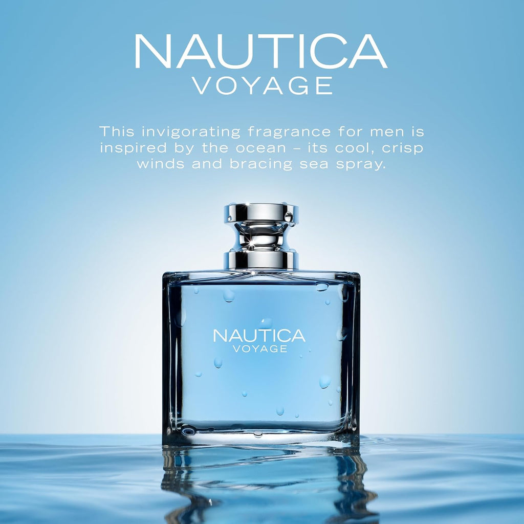 Nautica Voyage Eau de Toilette para hombre, 6.7 fl oz (200 ml) | Paquete de 1, notas de manzana, madera de cedro, loto de agua, almizcle, larga duración, fragancia diaria