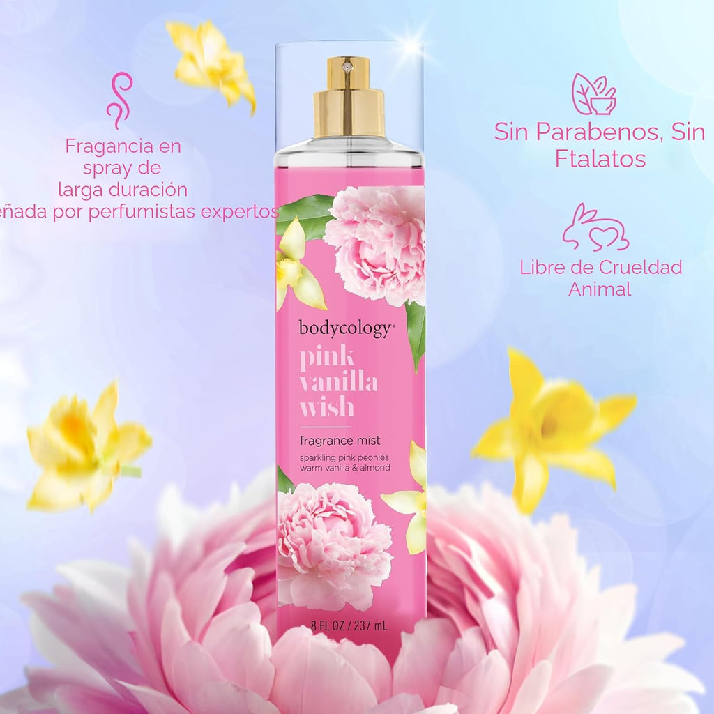 Bodycology Bruma corporal de fragancia de larga duración, Flor de cerezo, 8 fl oz
