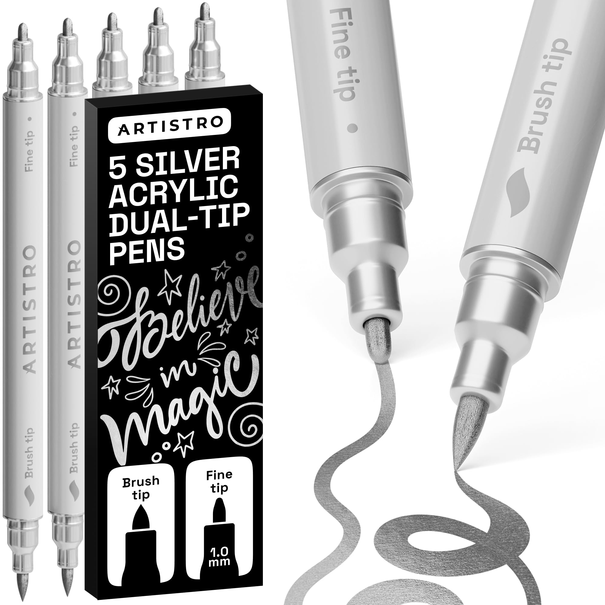 ARTISTRO 36 rotuladores de pintura acrílica de doble punta para dibujo | For Fabric, Rock, Glass, Wood, & Molds, Arts & Crafts Gift for Adults, Teens, & Kids, Classroom Must Haves & School Supplies
