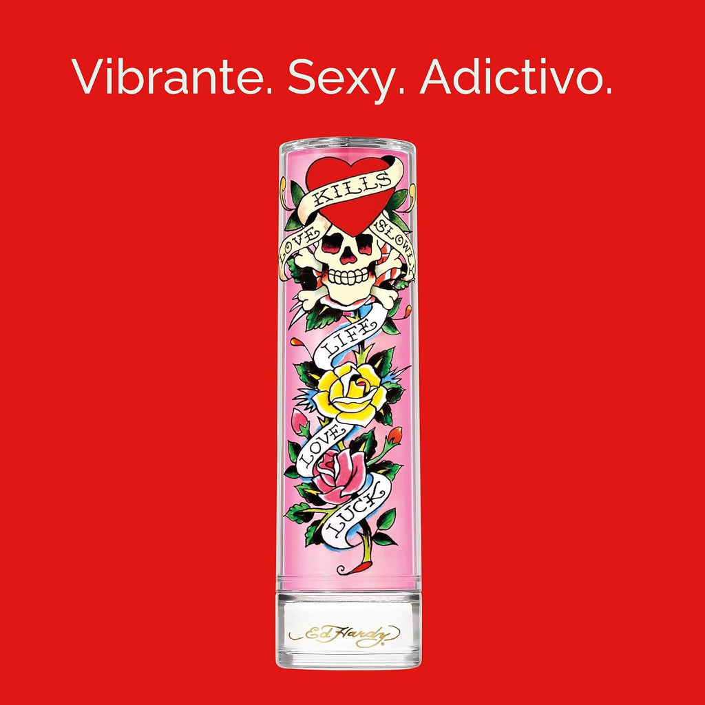 Christian Audigier Ed Hardy - Perfume para mujer, 3.4 fl. oz. EDP Spray | Eau de Parfum para mujer. Perfume con cálidas notas ámbar y un aroma duradero.