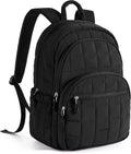 BAGSMART - Mochila de viaje para mujer, mochila universitaria para laptop de 15.6 pulgadas, color negro | Fits 15.6" Laptop, Personal Carry-on Size with Trolley Sleeve, Quilted Style for College Nurse Teacher, Water-Resistant