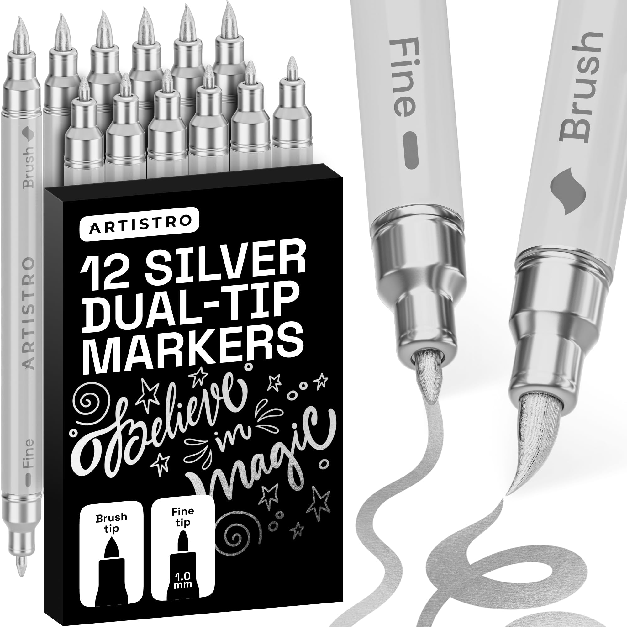 ARTISTRO 36 rotuladores de pintura acrílica de doble punta para dibujo | For Fabric, Rock, Glass, Wood, & Molds, Arts & Crafts Gift for Adults, Teens, & Kids, Classroom Must Haves & School Supplies