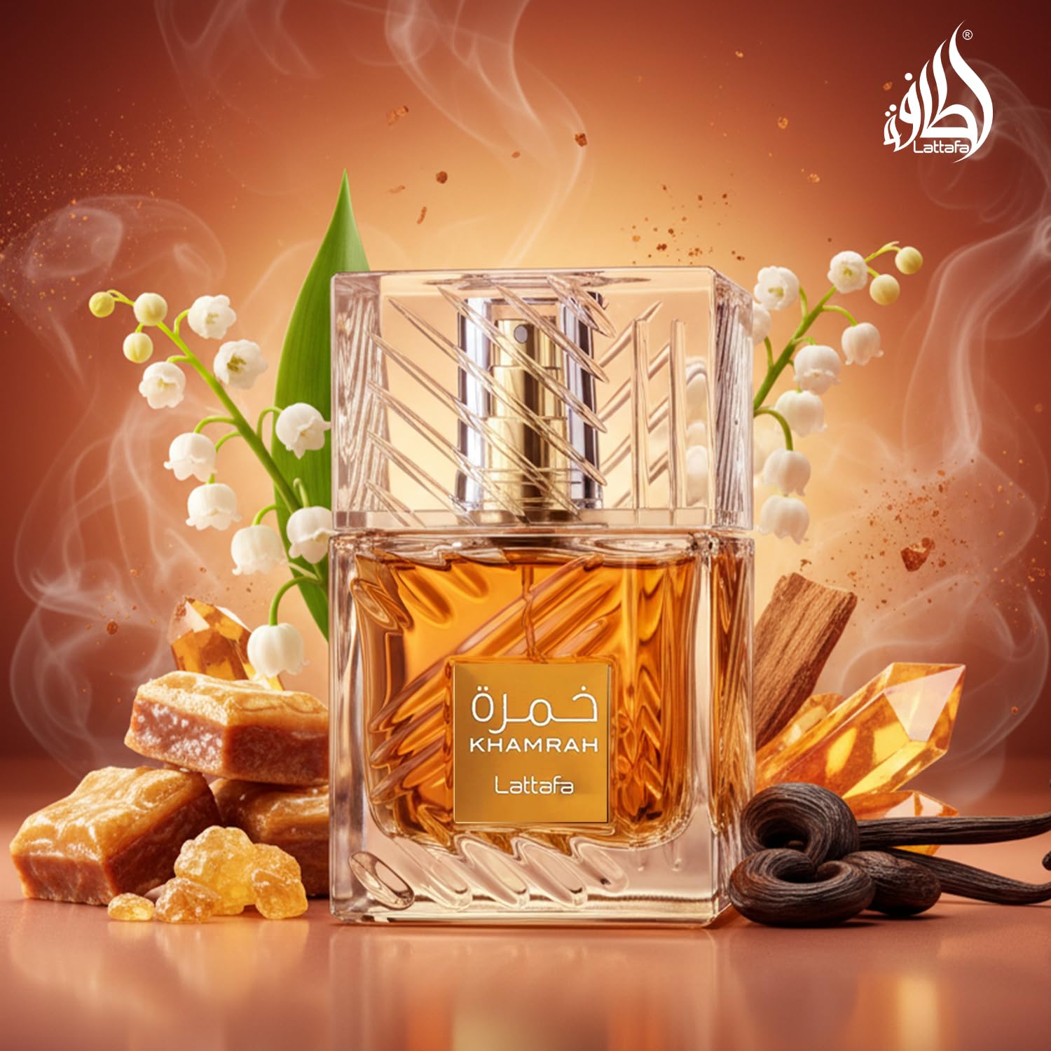 Lattafa Khamrah - Vainilla, picante cálido, ámbar, canela - Perfume Eau de Parfum de larga duración para unisex, 3.40 onzas / 100 ml | Fragancia unisex de larga duración, 3.40 onzas / 100 unisex, fragancia de larga duración, 3.40 onzas / 3.4 fl oz