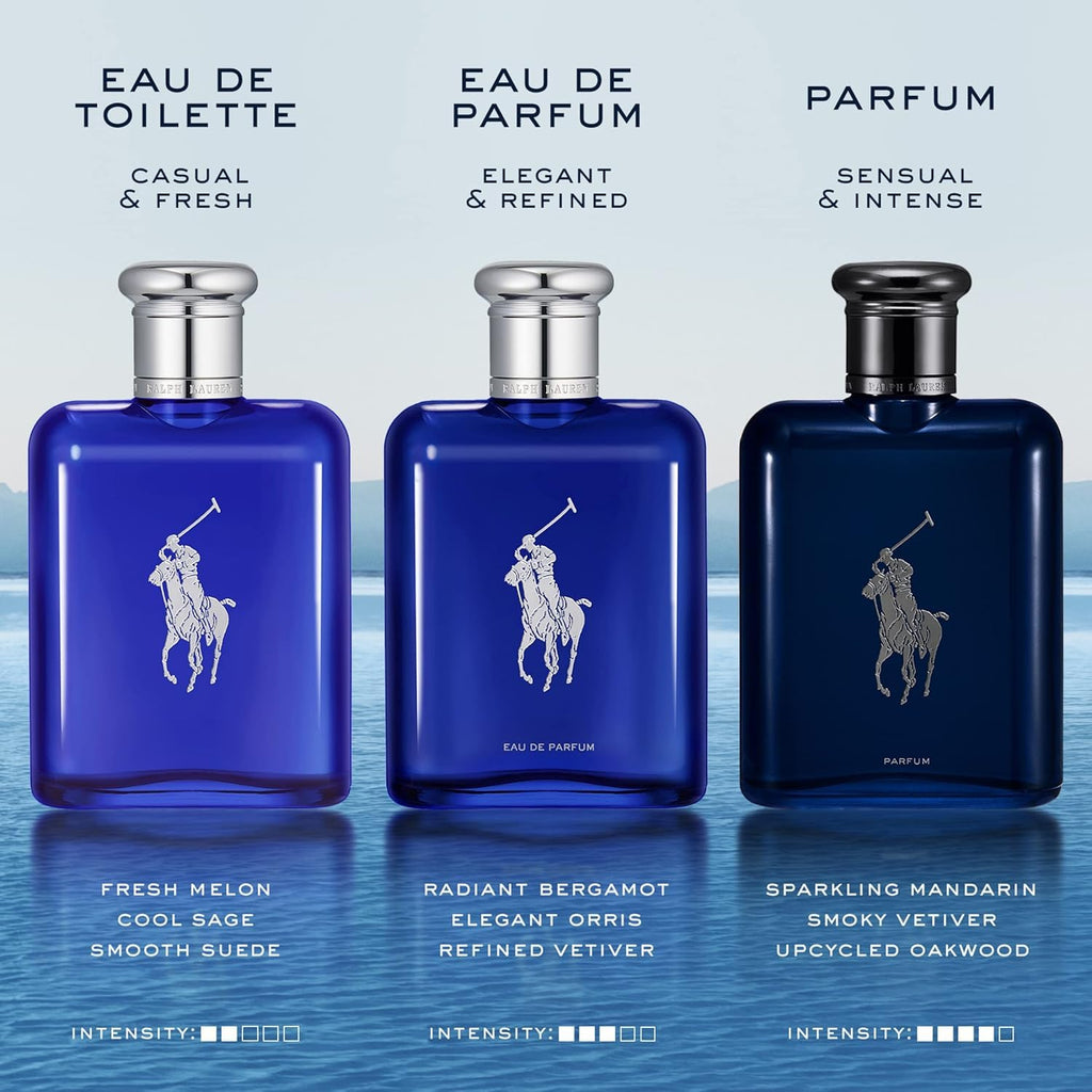 Ralph Lauren - Polo Blue - Parfum - Colonia Hombre - Acuático y Fresco - Con Cítricos, Roble y Vetiver - Fragancia Intensa | Fragrance with Fresh Melon, Cool Sage & Smooth Suede - Long Lasting - Classic Mens Scent Perfect for Everyday Wear