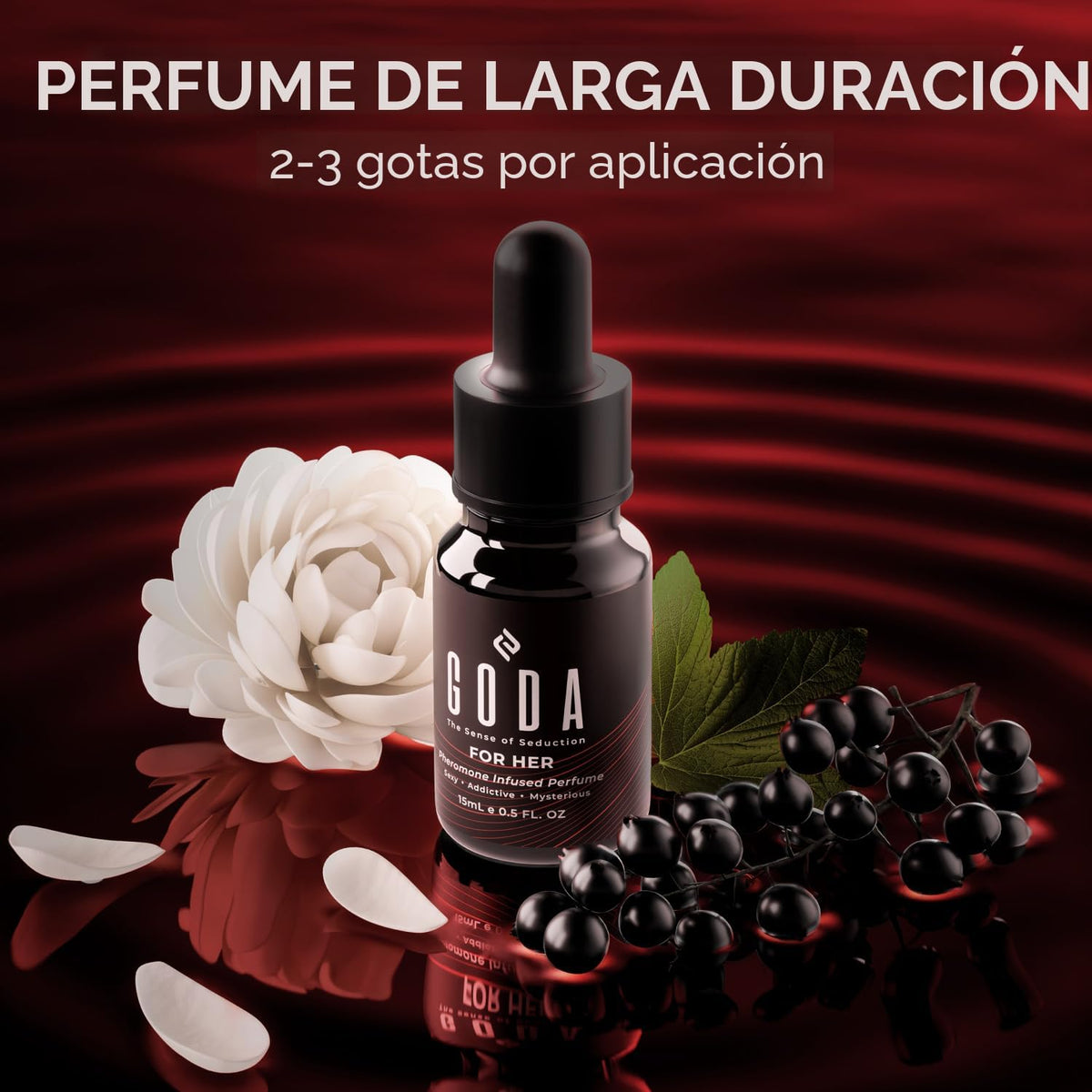 GODA Perfume de feromonas para mujer – The Original – Fragancias de larga duración con jazmín y rosa, vegano y libre de crueldad – 0.5 fl oz/0.50 fl. oz